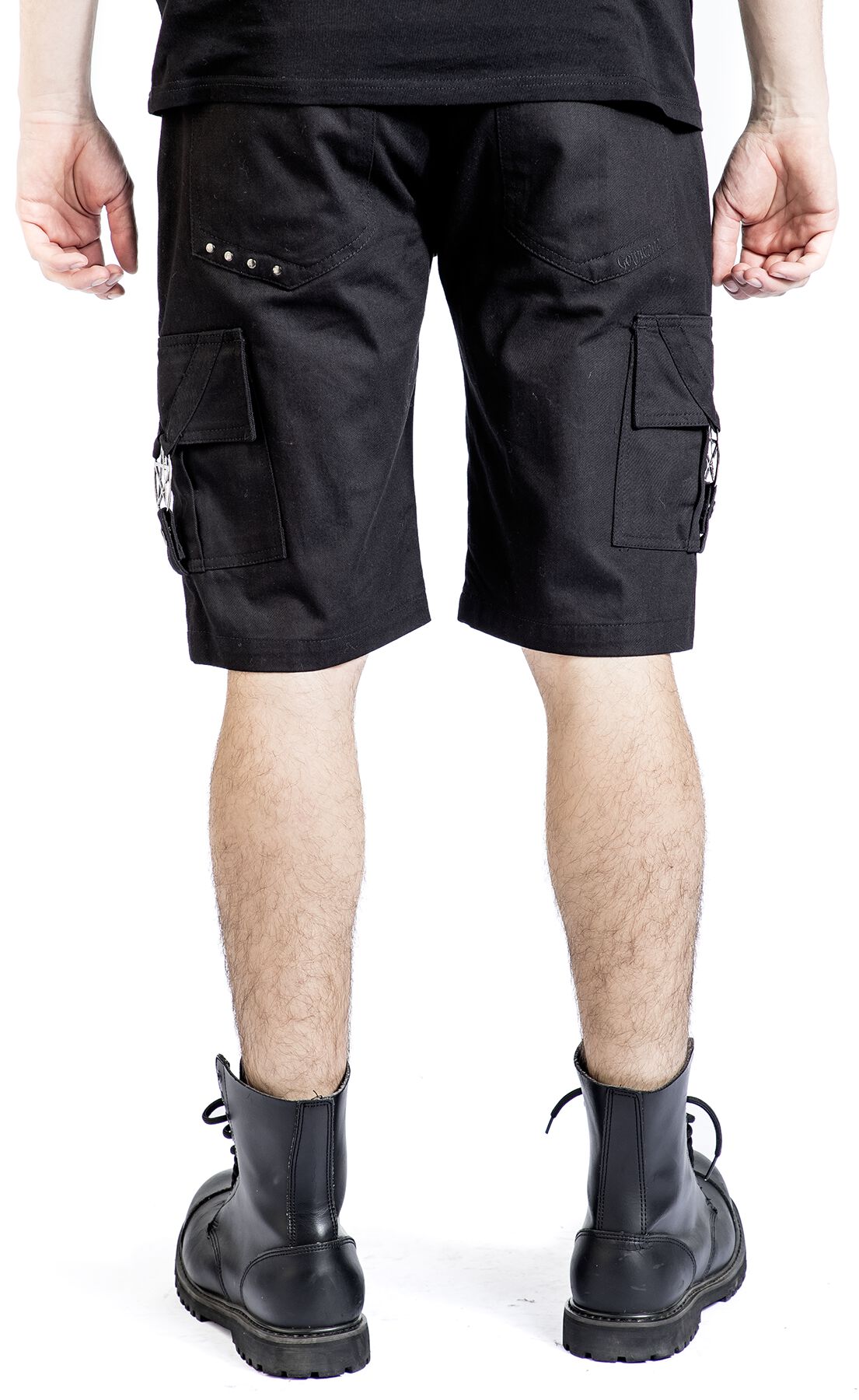 Short avec sangles, boucles et fermetures Éclair | Gothicana by EMP Short