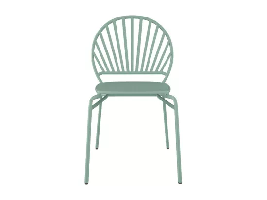Lot de 2 chaises de jardin empilables en métal - Vert amande - CEDEIRA de MYLIA
