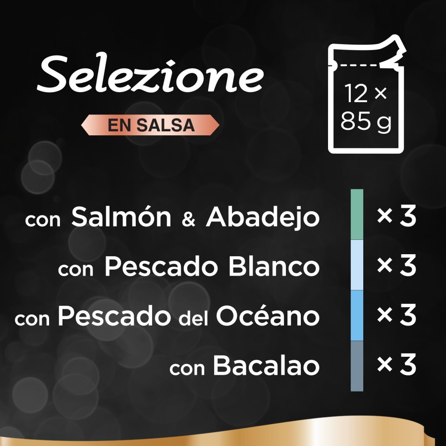 Molho de peixe Sheba Selezione em sachê para gatos - Pacote múltiplo