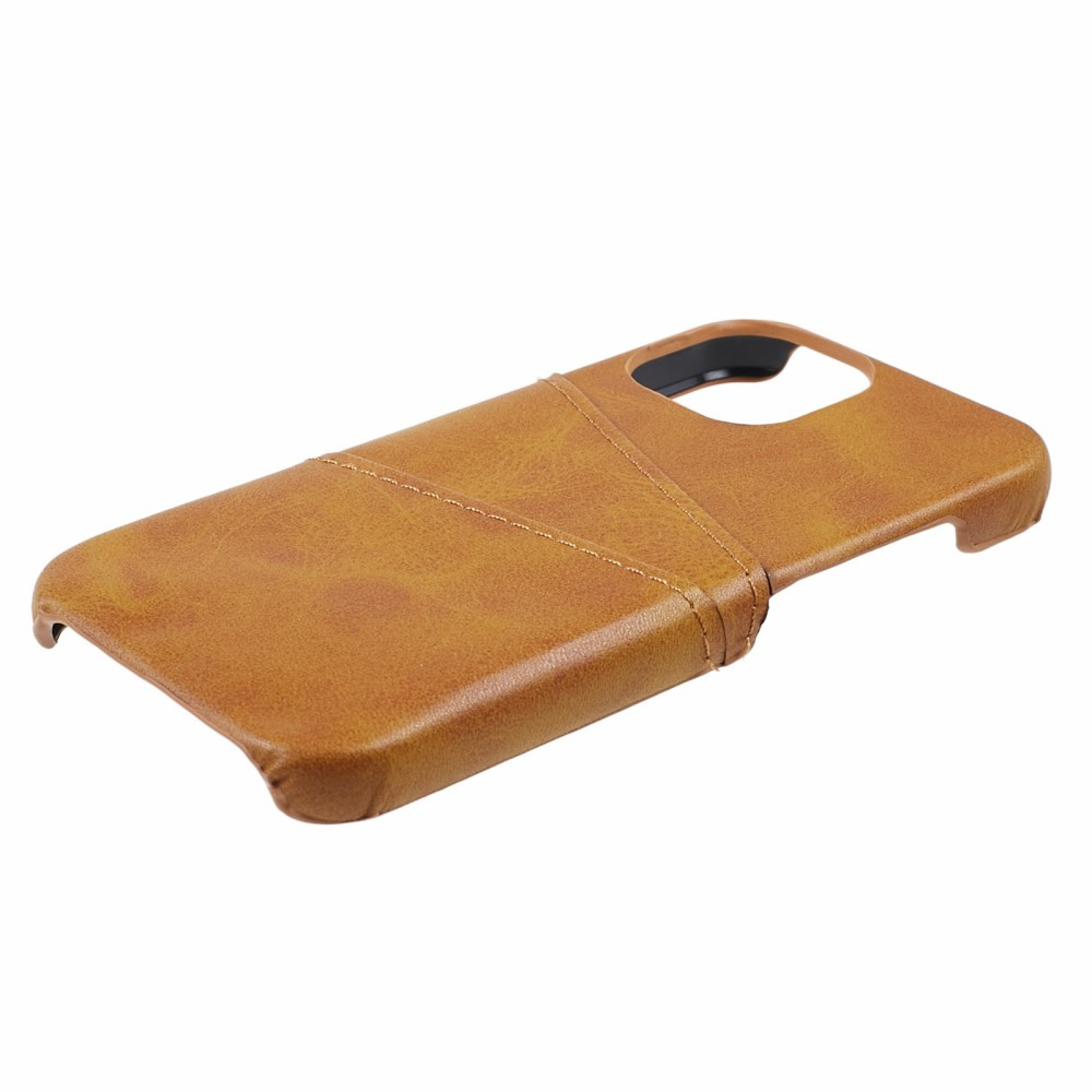 iPhone 15 Leder Hülle Snap Case   Kartenfach - Hellbraun