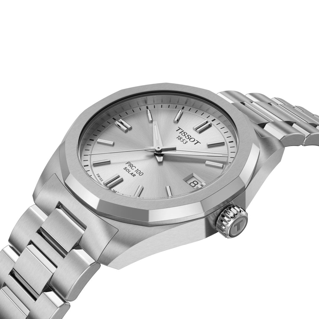 Tissot PRC 100 Solar Quartz 34mm Silbrig