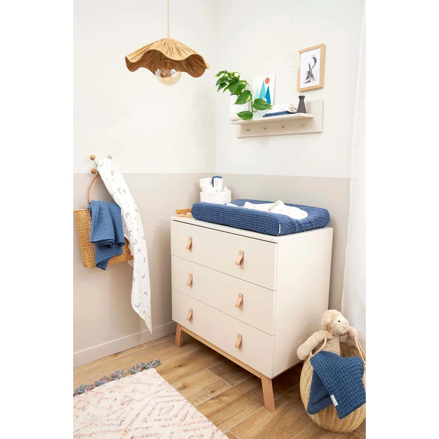 MEYCO Wickelauflagenbezug Waffel Teddy - Indigo - 50 x 70 cm