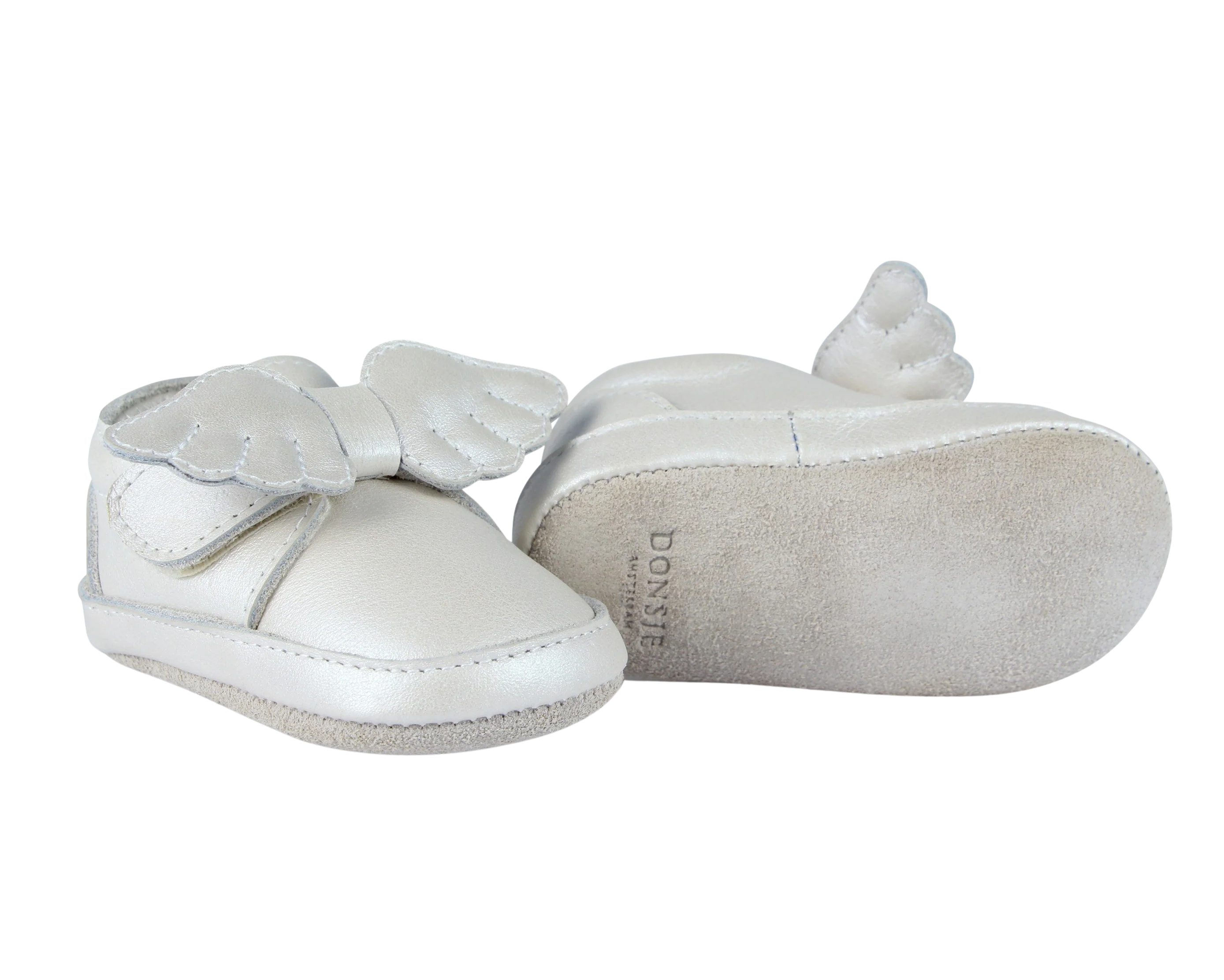 Sela Shoes | Off White Metallic Leather