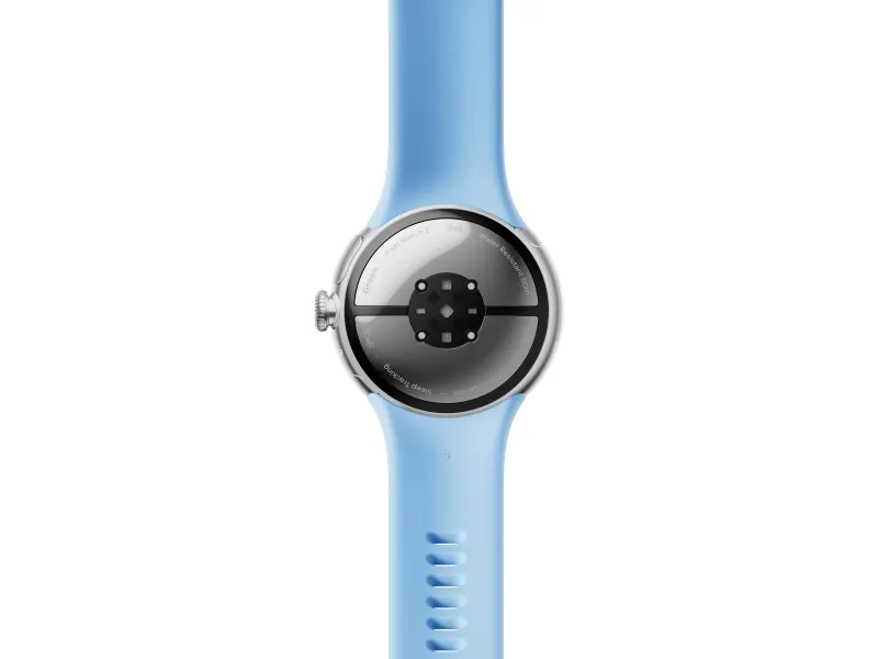 Google Pixel Watch 2 - Poleret sølvaluminium - smart ur med aktivt bånd - fluoroelastomer - bås - båndstørrelse: S/L - 32 GB - Bluetooth, Wi-Fi, NFC - 31 g