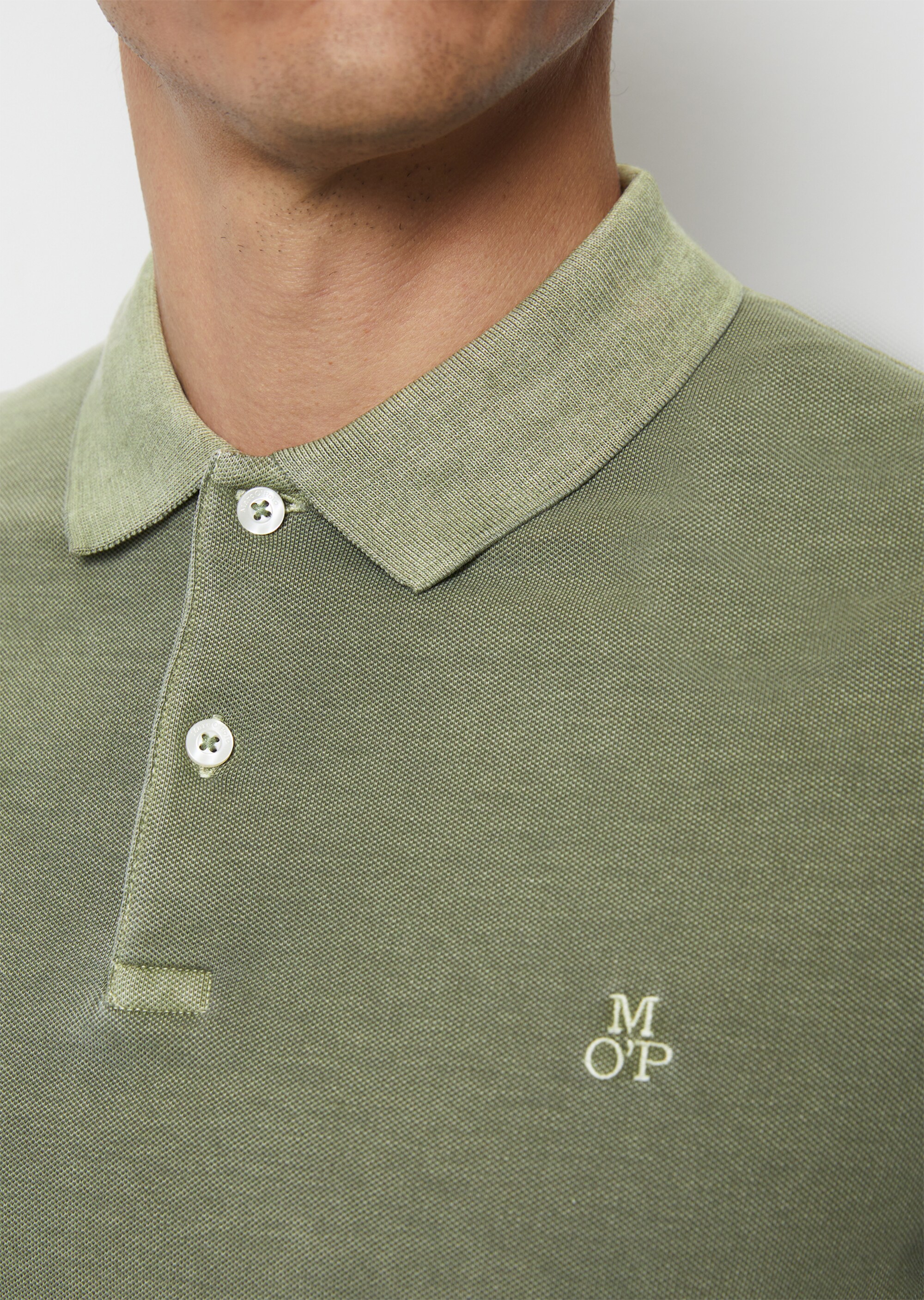 Kurzarm-Poloshirt Piqué shaped aus Organic Cotton-Stretch