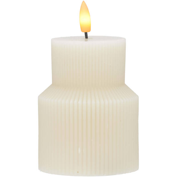 Blokker LED kaars Como 8,5x8,5x10 beige