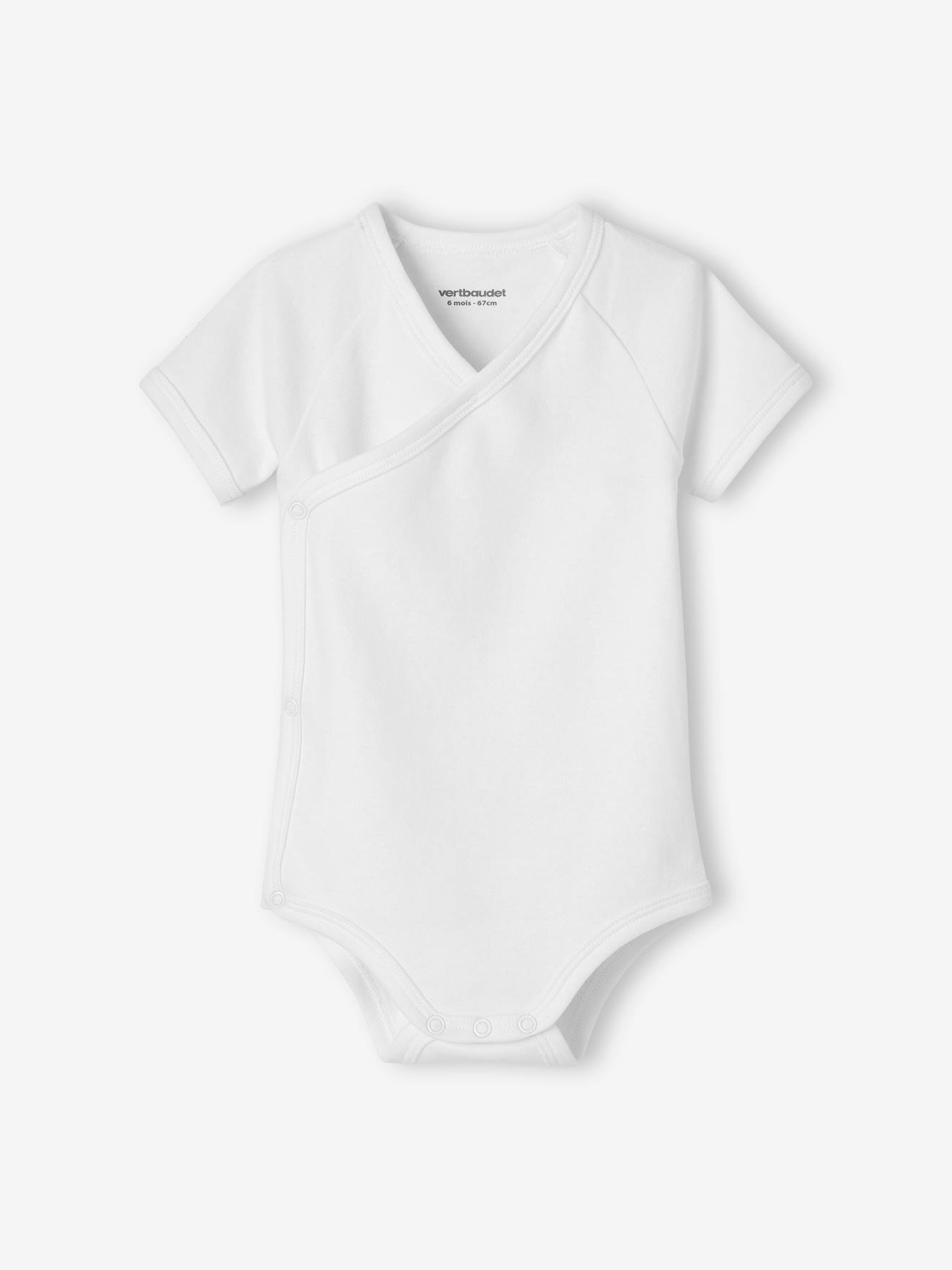 Conjunto de 5 bodies de manga curta com abertura, para recém-nascidos, branco claro, bicolor/multicolorido