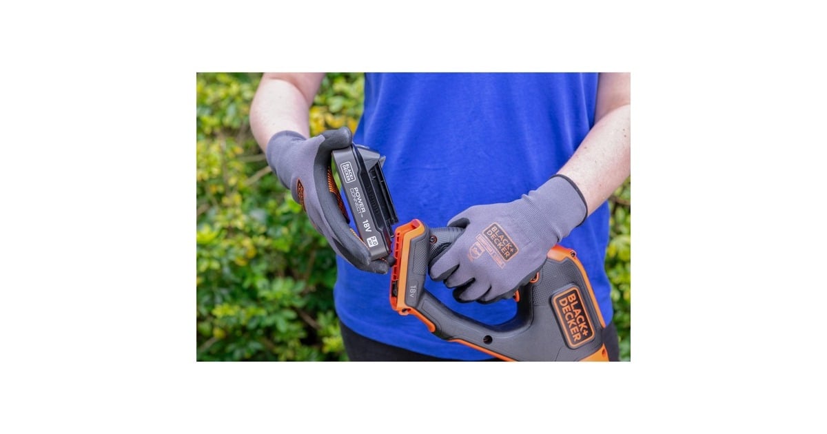 BLACK+DECKER18V Trimmer met 2 messen en accu grastrimmer  (Zwart/oranje, 25 cm, accu inbegrepen)