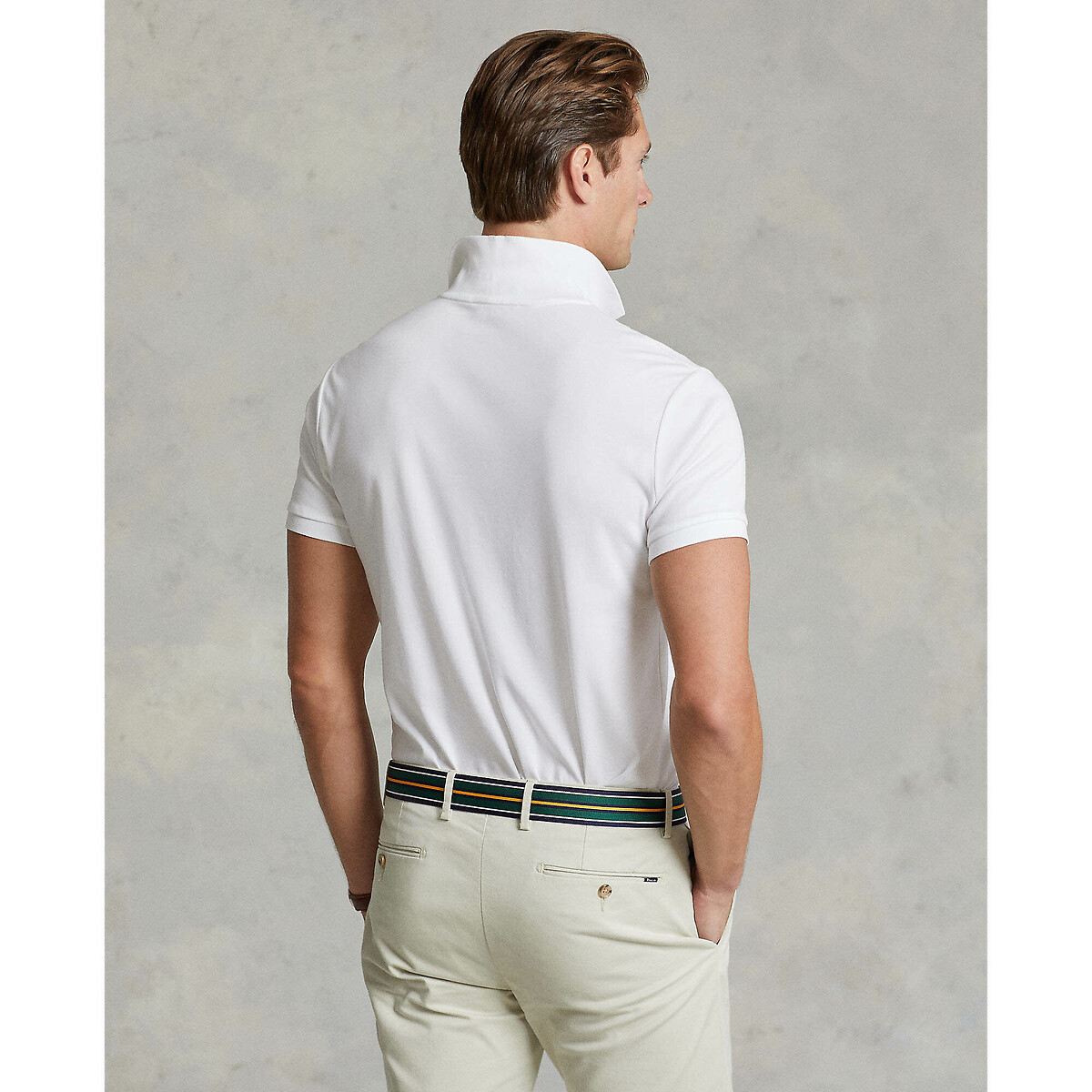 POLO RALPH LAUREN<br>Polo direita com corte personalizado em tricô interlock