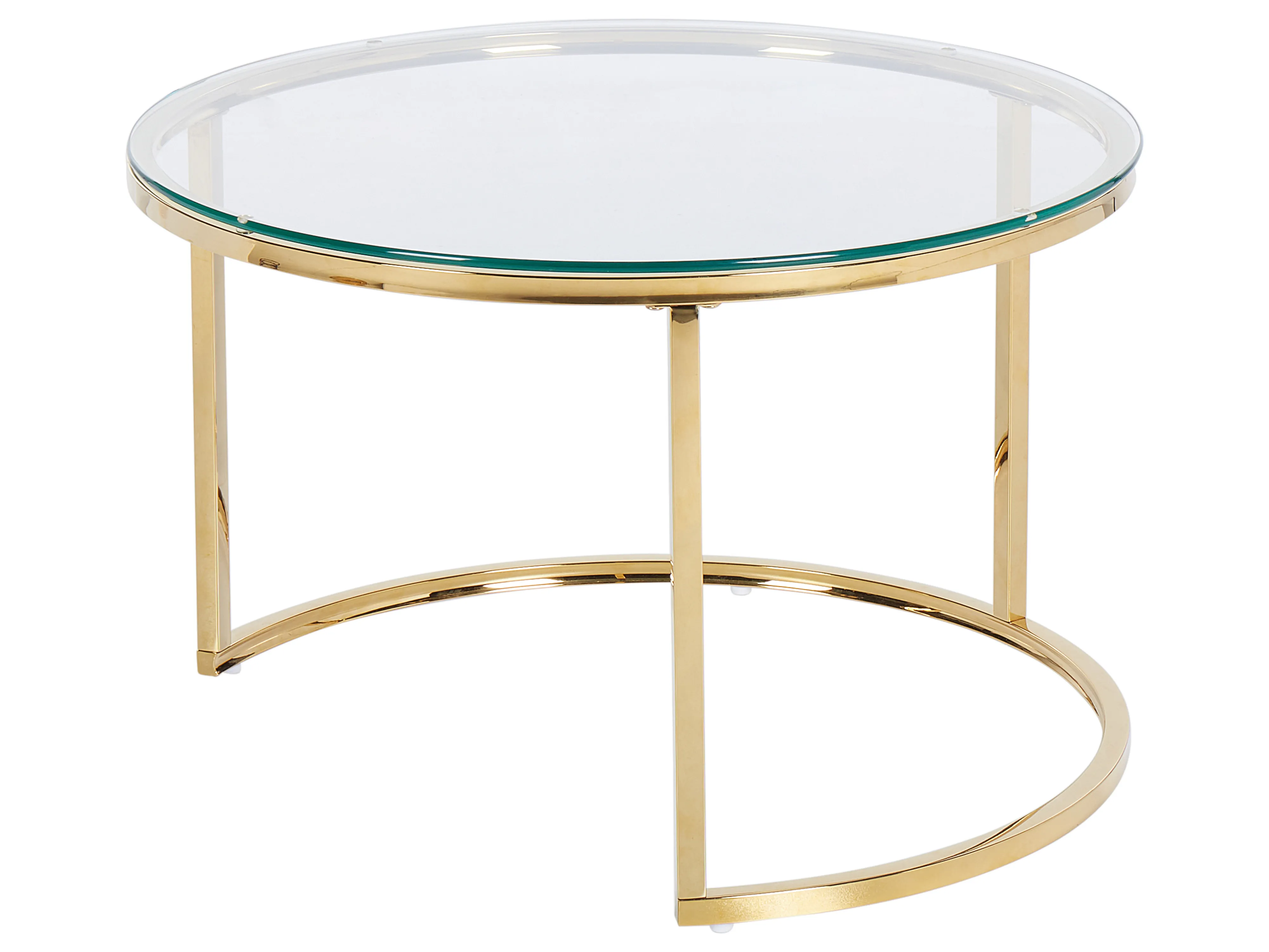 Set van 2 salontafels GRANGE Veiligheidsglas Goud