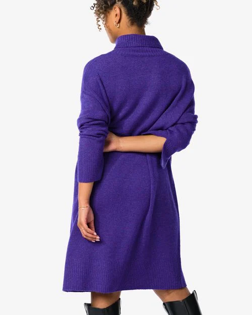 robe à col roulé tricotée Frankie  bleu