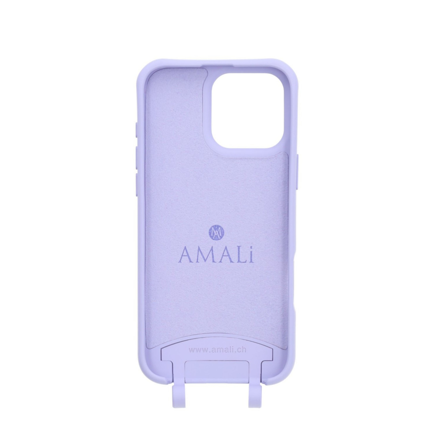 iPhone 14 Pro Max Handy Hülle Elegantes Case mit abnehmbarem Necklace Adapter - Lilac / Silver