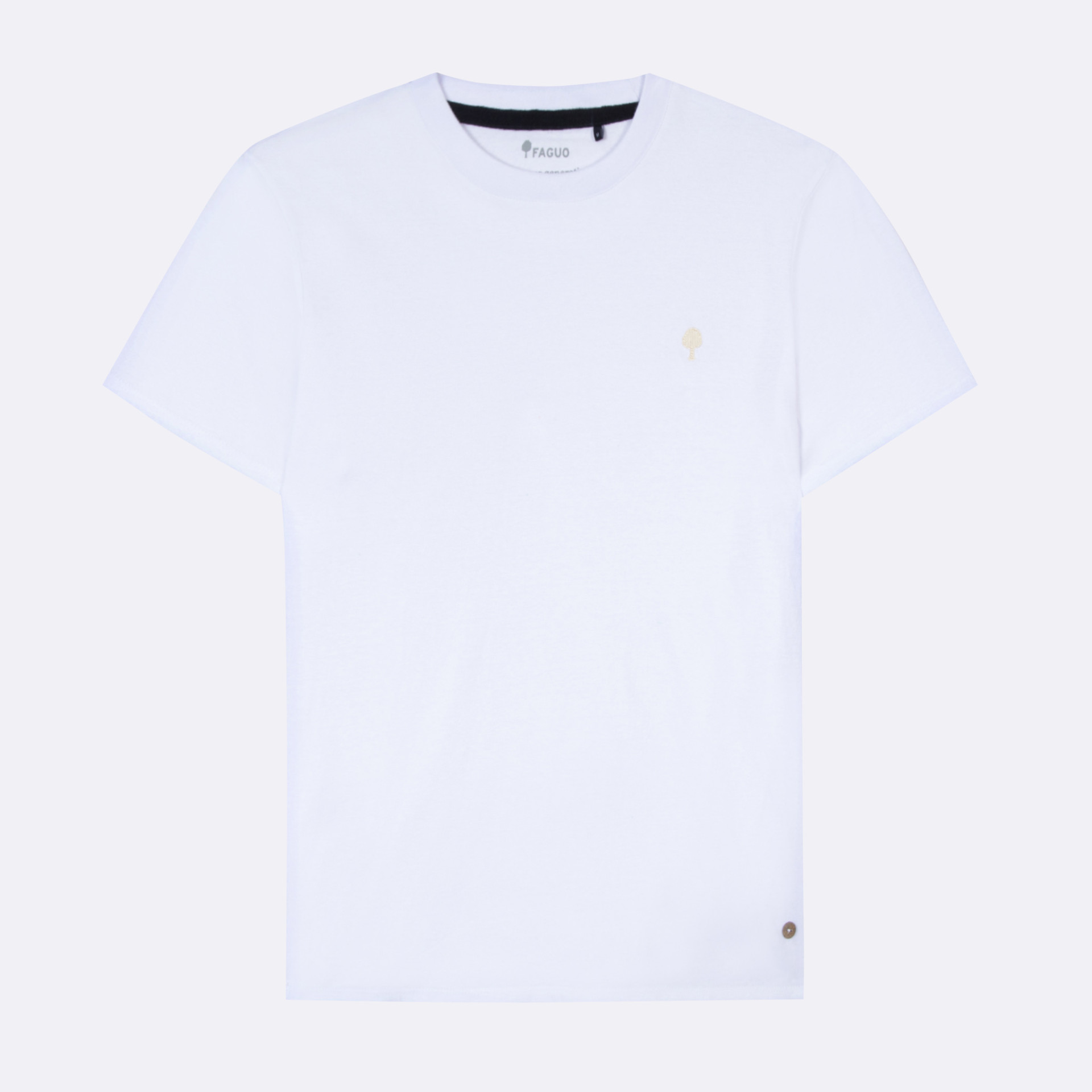 T-shirt blanc broderie arbre coton et coton recyclé - modèle arcy