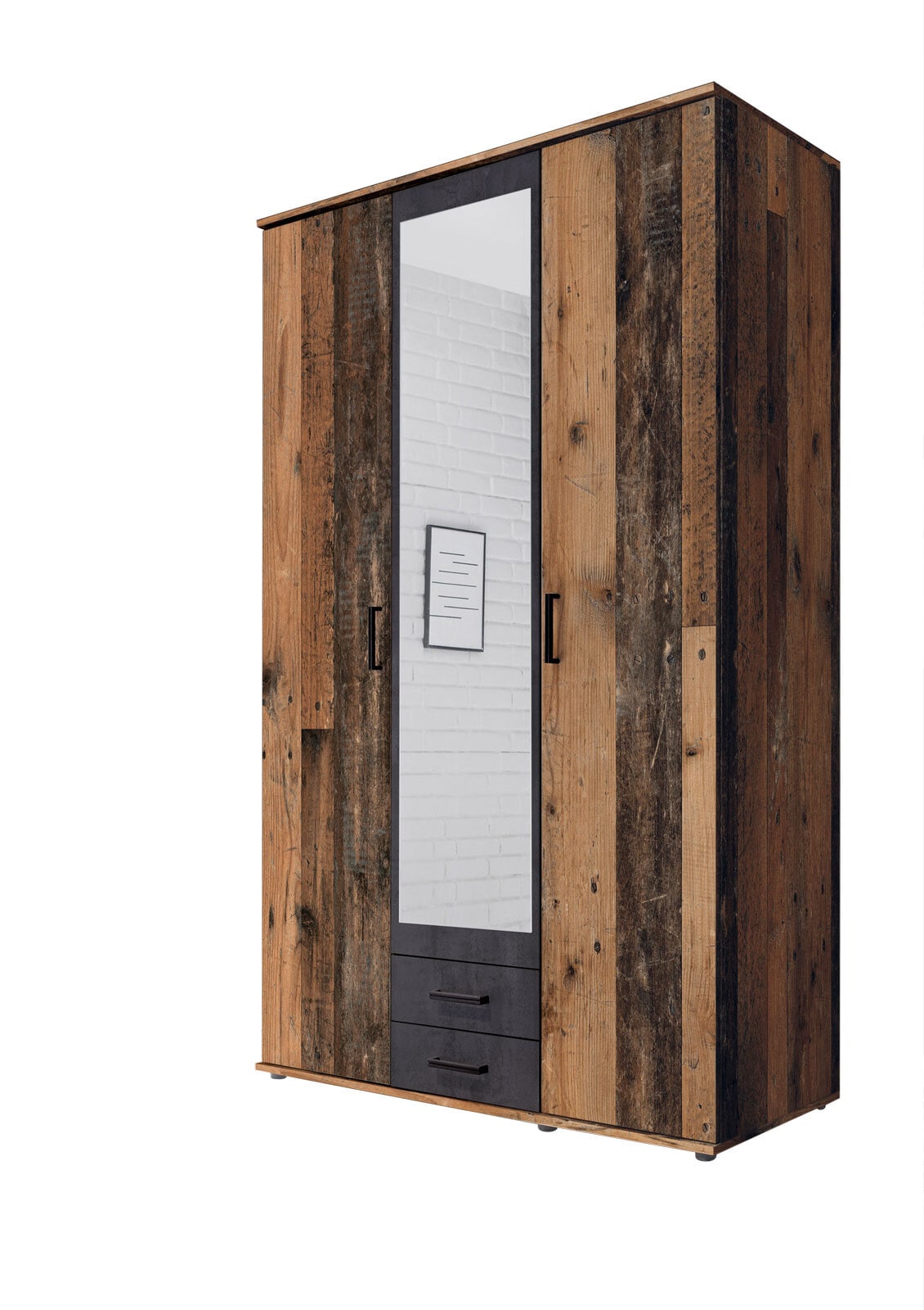 Drehtürenschrank Chicago Old Style/Betonoxid 120 x 196 x 54 cm