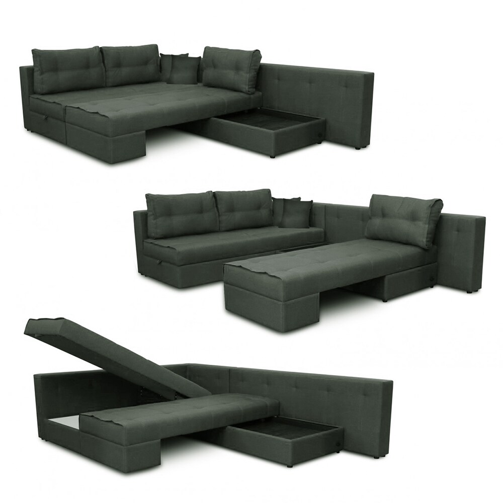 VitaliSpa Ecksofa MILTON Schlaffunktion Couch Schlafsofa Bett Bettkasten Taschenfederkern Sofa XXL