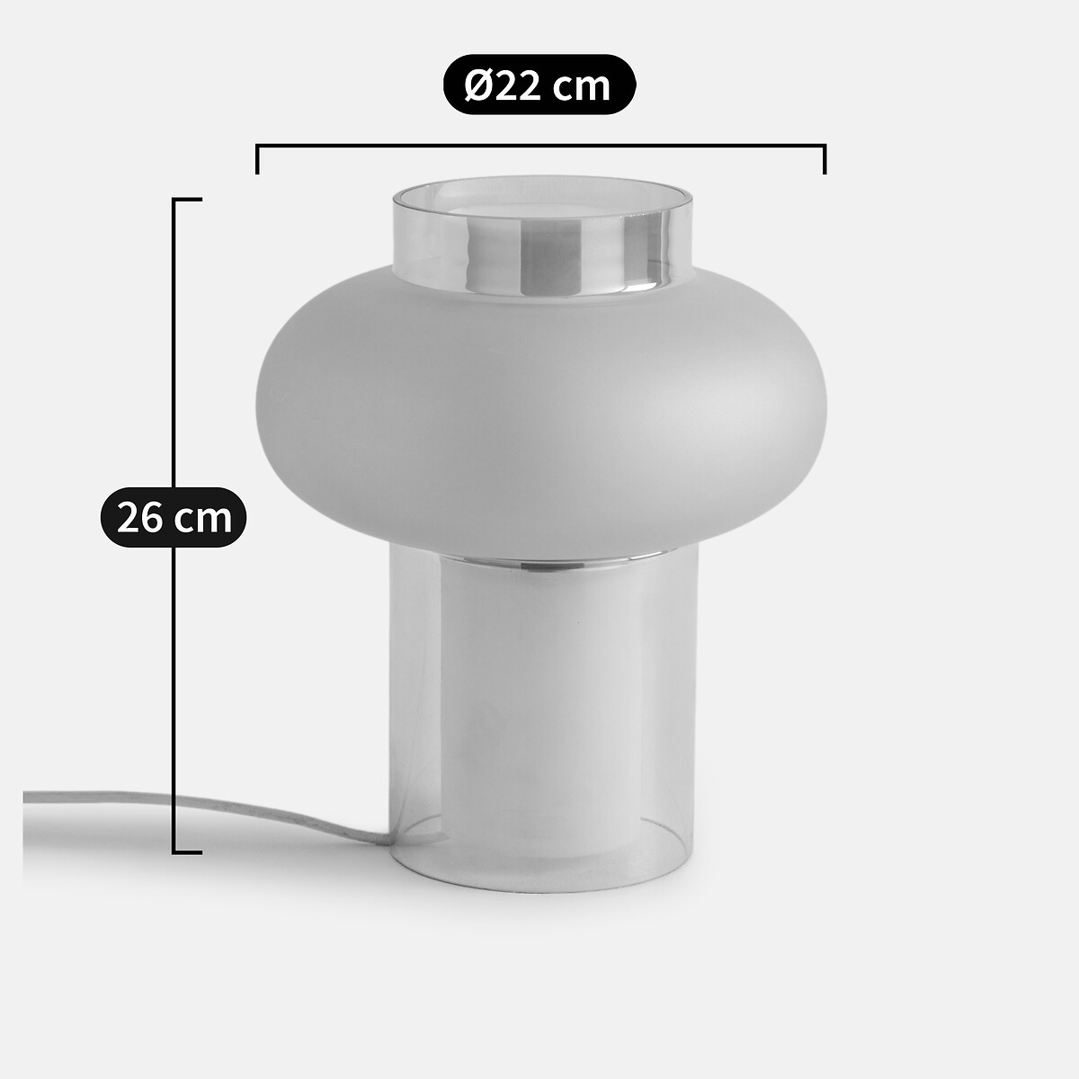LA REDOUTE INTERIEURS<br>Candeeiro de mesa Alt.26cm, Triana