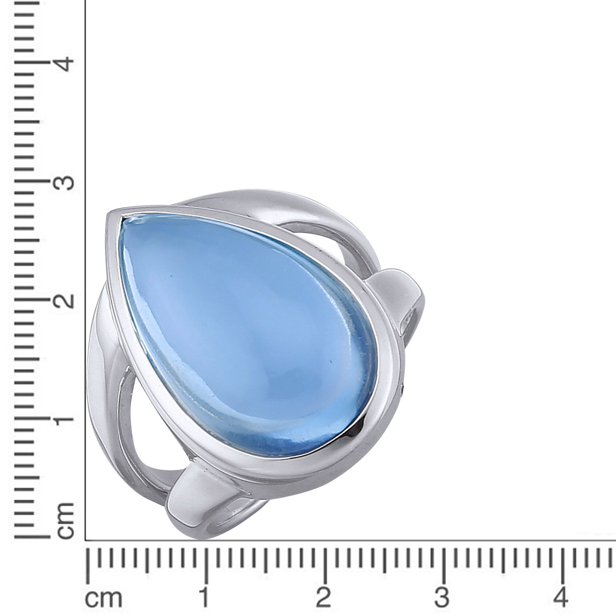 Jamelli Ring 925 Silber rhodiniert Quarz hellblau (beh.)