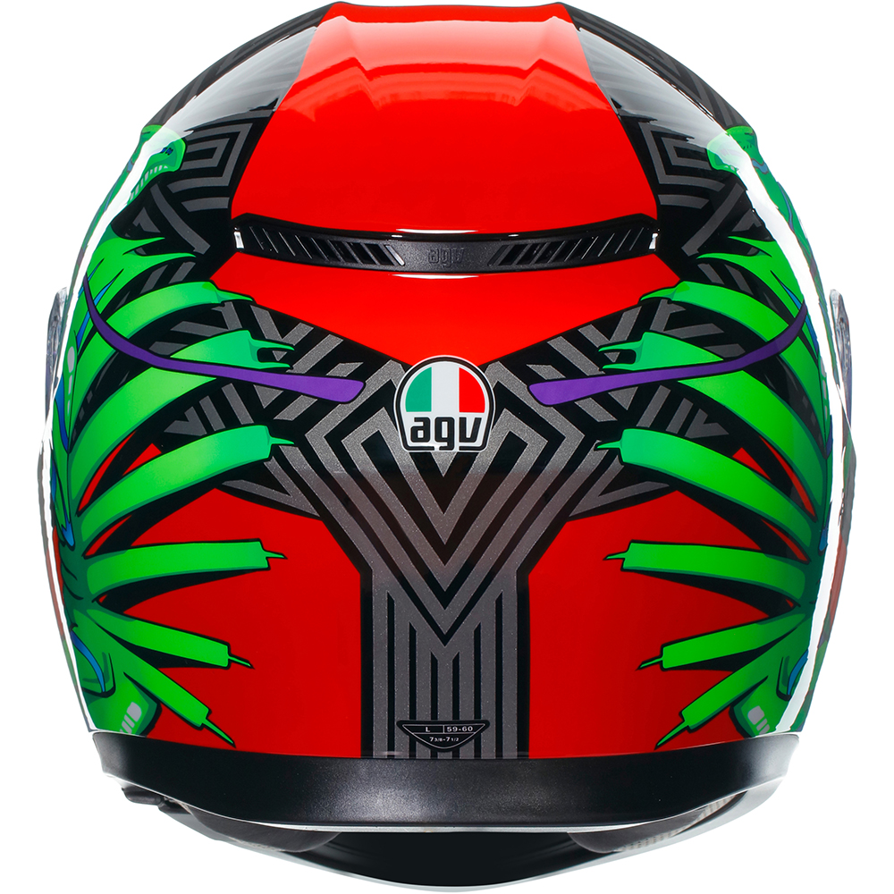 AGV - Casque K3 Kamaleon Noir / Vert / Rouge