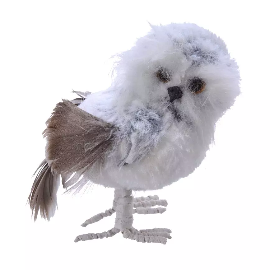 Oiseau à suspendre (H10 cm) Hibou Gris