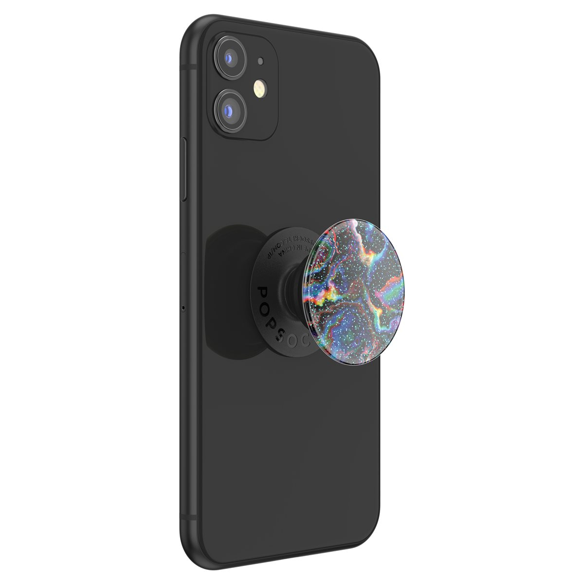 PopGrip Premium Finger Griff Halterung (Austauschbarer Top) für Smartphones / Tablets (806194) - Glitter Rainbow Void