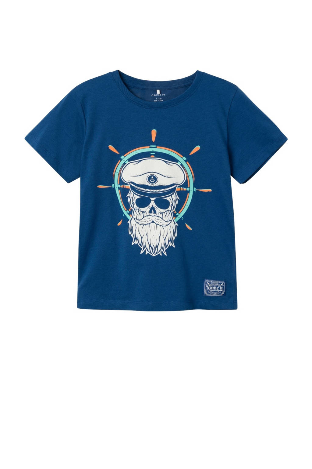 NAME IT T-shirt NKMTAVIK met printopdruk hardblauw