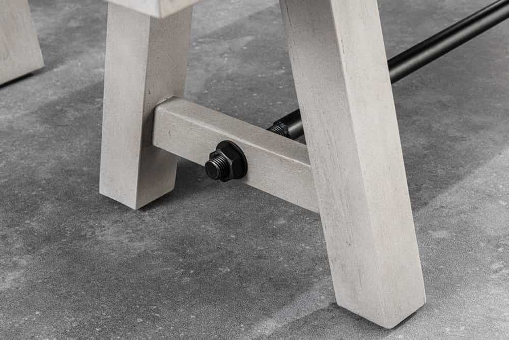 Industrial Sitzbank FINCA 165cm grau Pinie recyceltes Massivholz Eisen