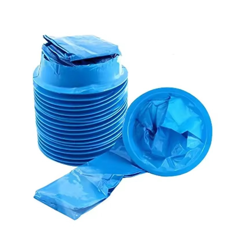 (10er Set) Einweg Erbrechbeutel Notfall Reise Spucktüten mit Ring (1000ml) - Blau