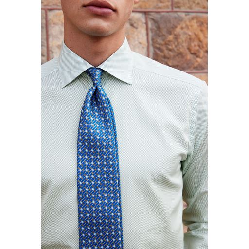 Eton Micro Print Signature Poplin Slim Fit Skjorte, Light Green, 44