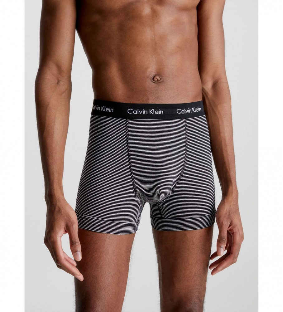 Pacote com 3 caixas Calvin Klein Cotton Stretch pretas e brancas