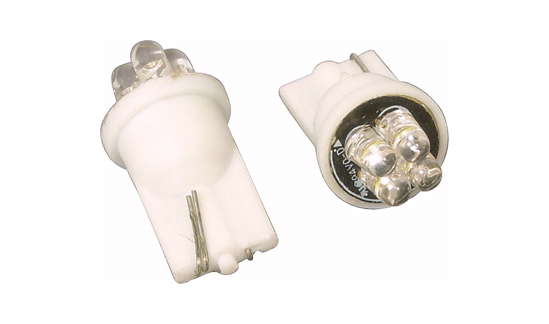 Pæresæt W5W 4 LED hvid, 6000K