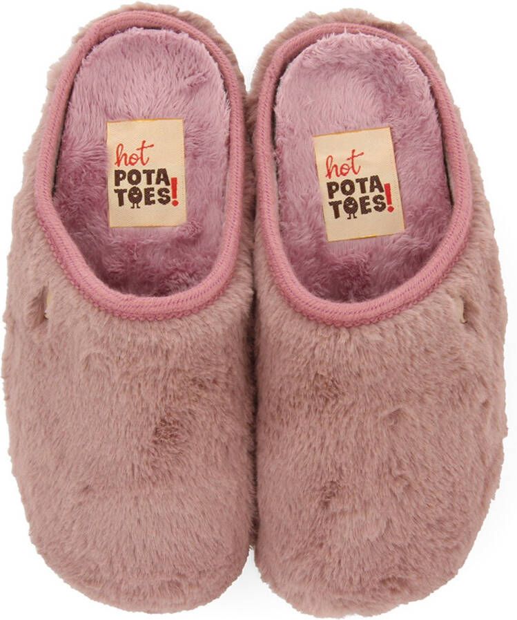 Hot Potatoes pantoffels oudroze Imitatiebont 34
