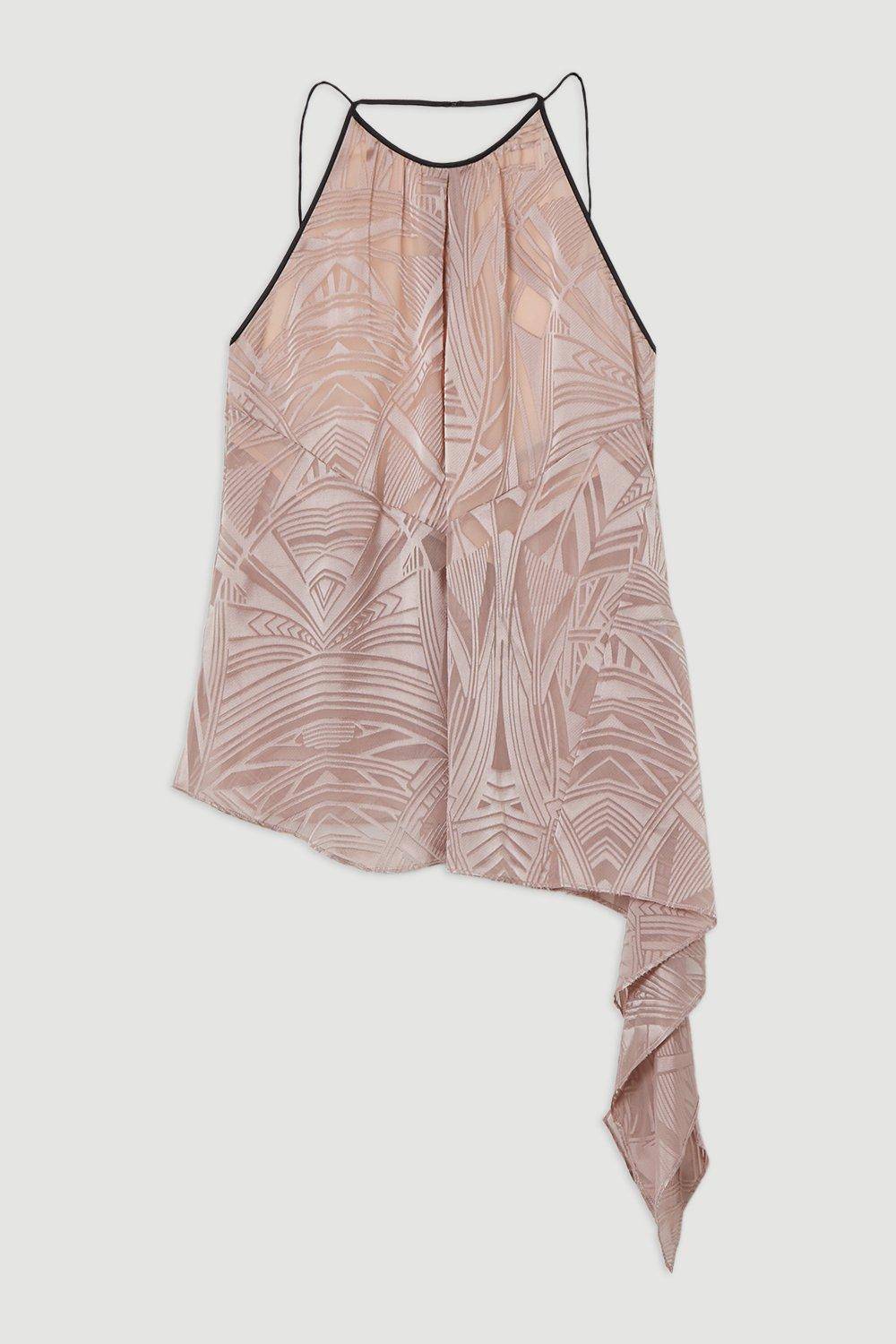 KarenMillen Tunique Asymétrique à Col Licou Amelia Graham Burnout