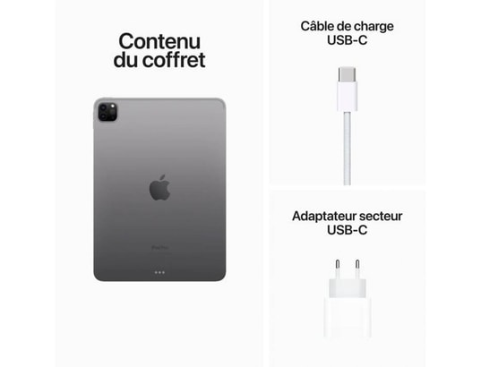 APPLE - iPad Pro 11 WiFi + Cellular 2 To Gris sidéral (4e gen.)