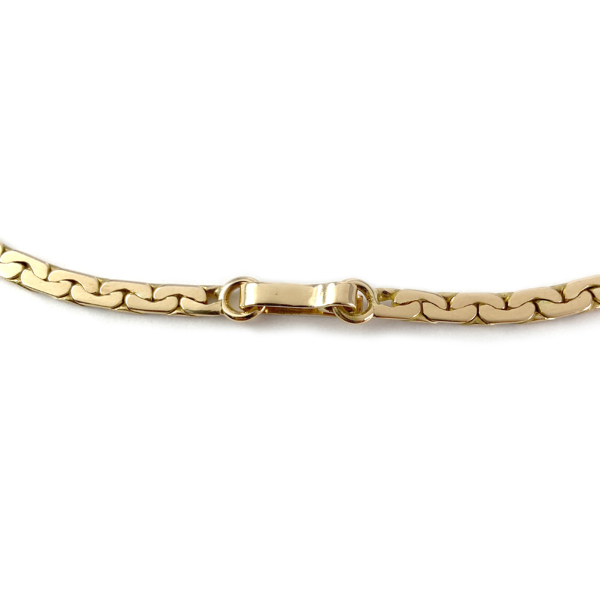 Collier d'occasion or 750 jaune maille haricot 43 cm