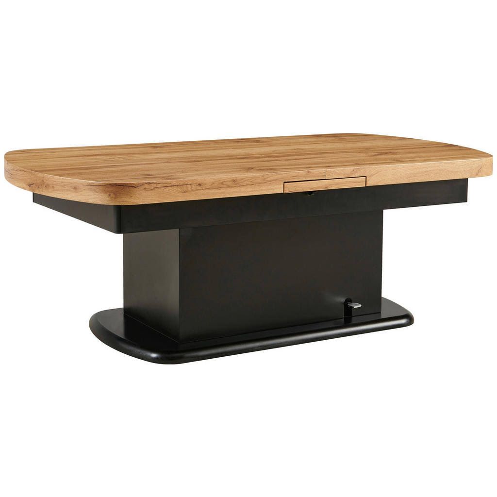 Livetastic Couchtisch Schwarz Eiche Holz Eiche oval