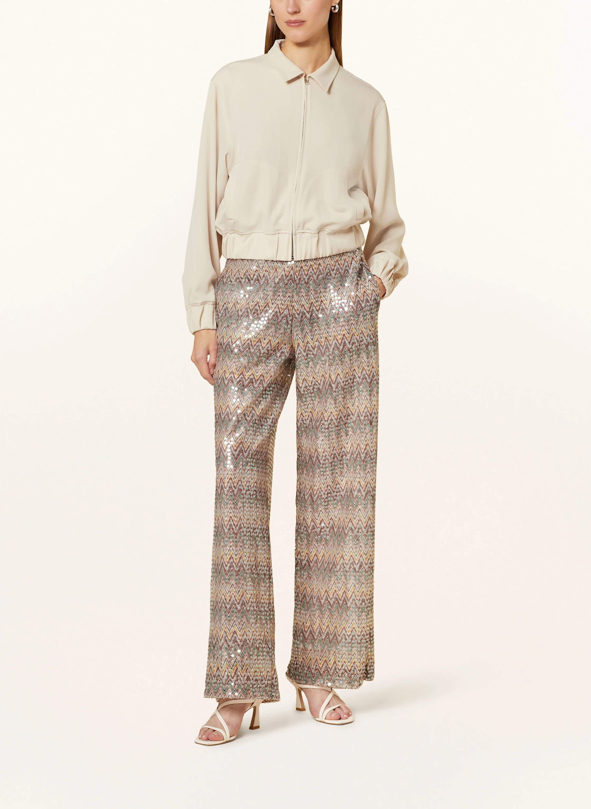 SEM PER LEI Marlenehose mit Pailletten