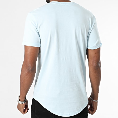Tee Shirt Oversize Badge Round 3482 Bleu Clair