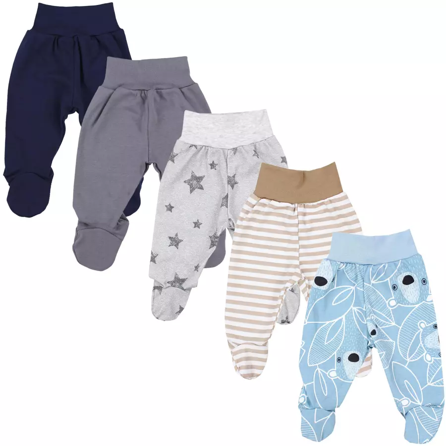 TupTam Baby Hose mit Fuß 5er Pack beigegrau