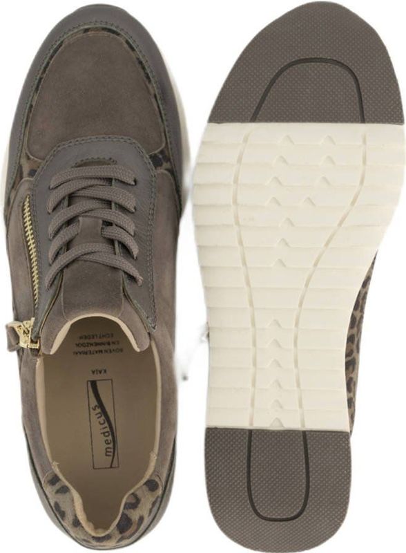 Medicus - Comfort - Leren Sneakers - Taupe/Panter