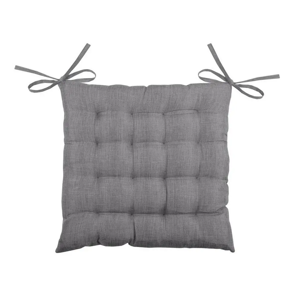 Stof Textile stoelkussen - donkergrijs - 40 x 40 x 4 cm