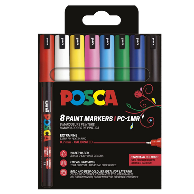 POSCA<br>Tusser POSCA PC-1MR 8-sæt
