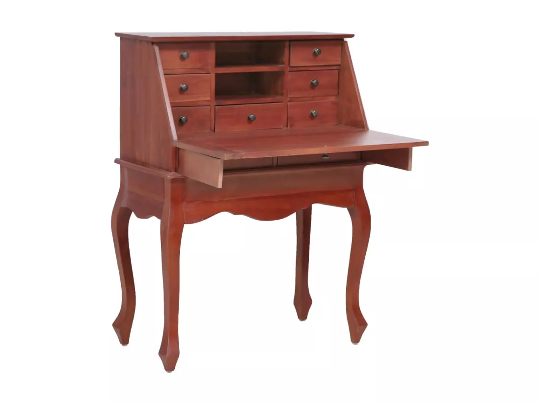 Bureau secrétaire Marron 78x42x103 cm Bois d'acajou massif