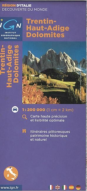 IGN - IGN TRENTIN HAUT ADIGE DOLOMITES 1 200 000