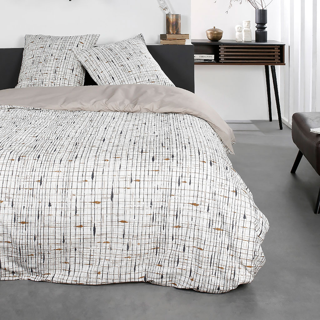 Parure housse de couette SUNSHINE motifs psychédéliques 220x240cm coton 57 fils