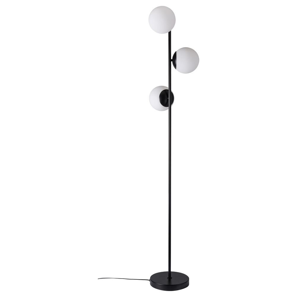 Lilly vloerlamp in zwart-wit, E14, 3-lichts