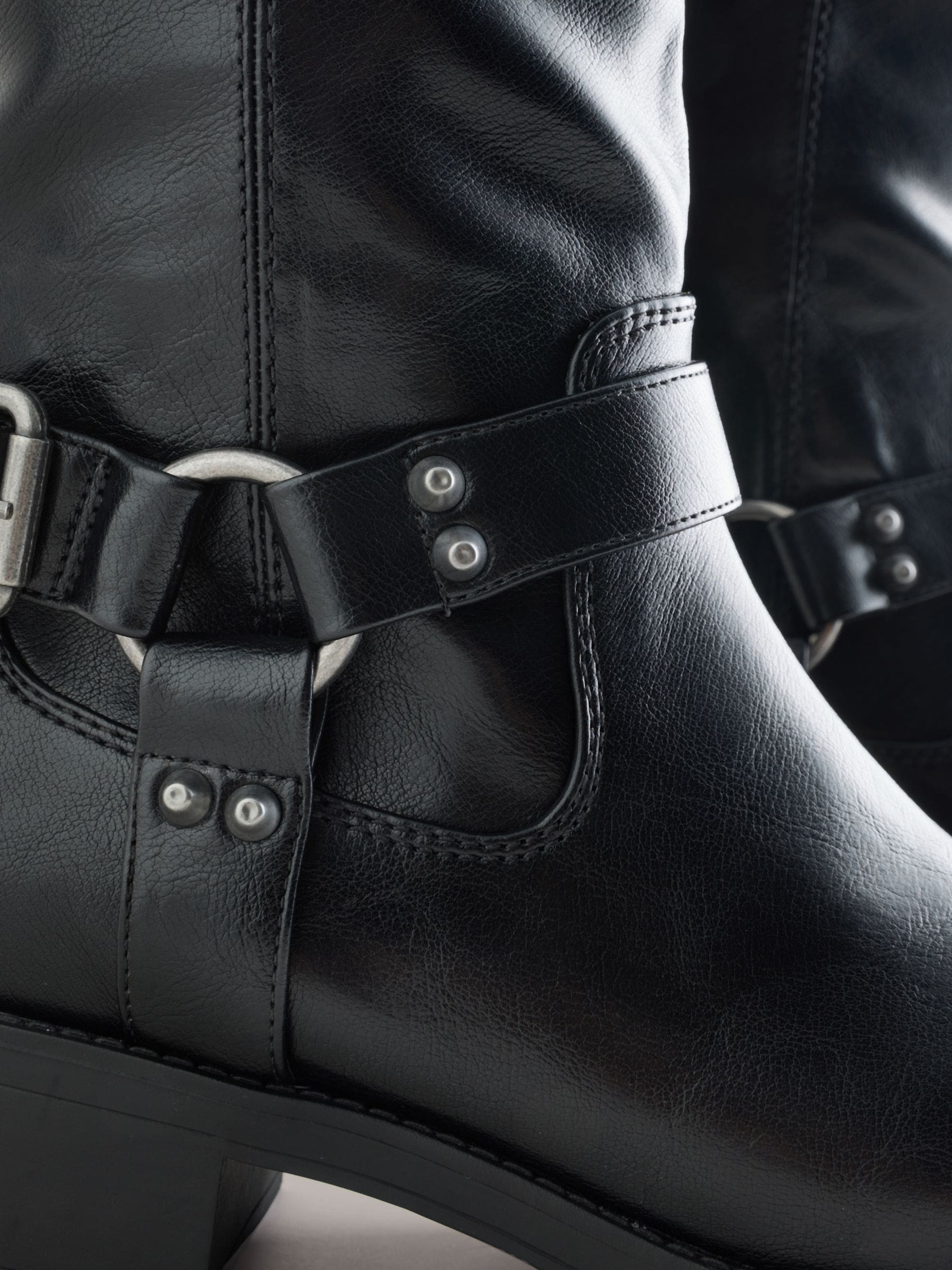 Zwart - Forever Comfort® Knee High Biker Boots