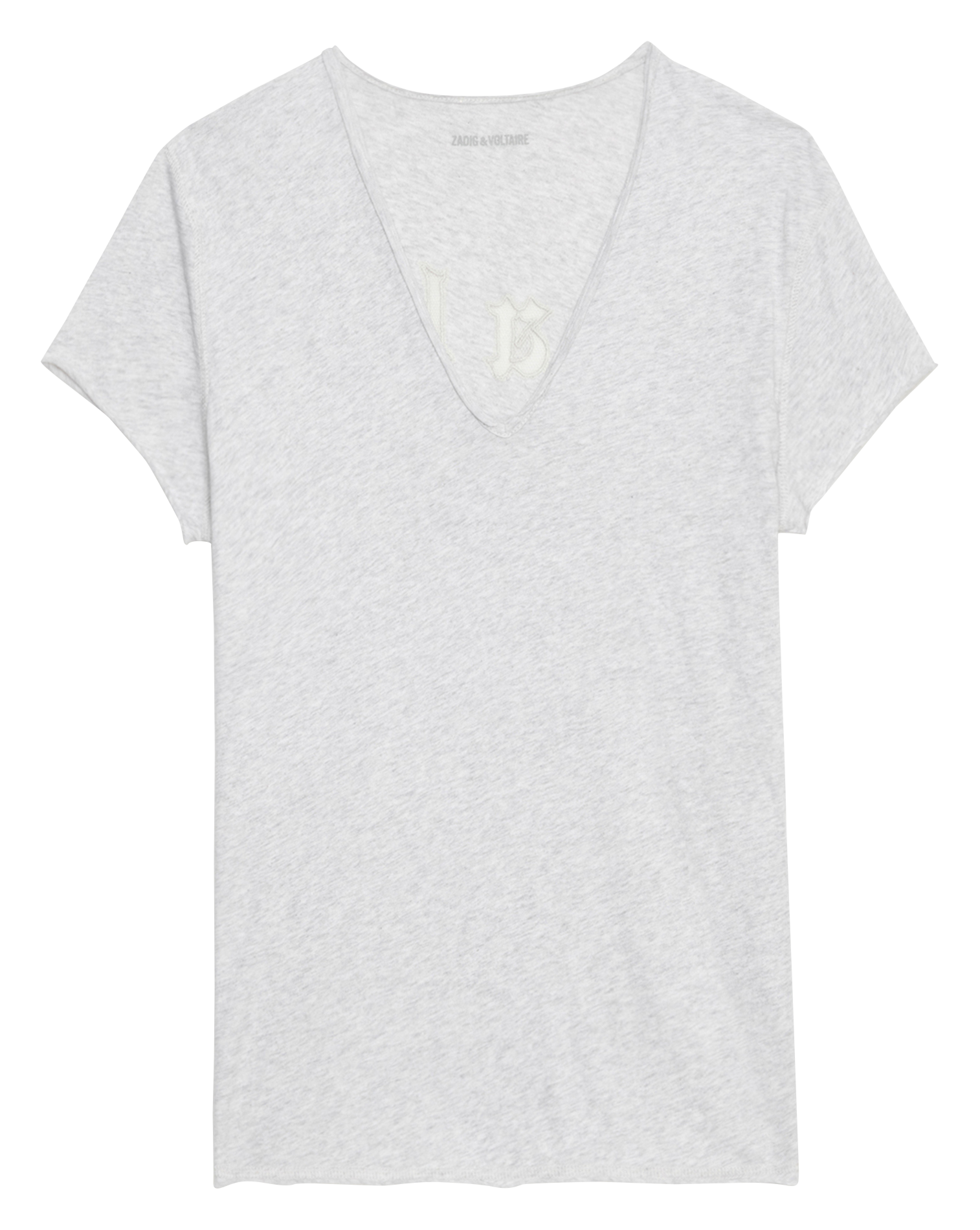 STORY - Tee-shirt à col v en coton bio | Gris