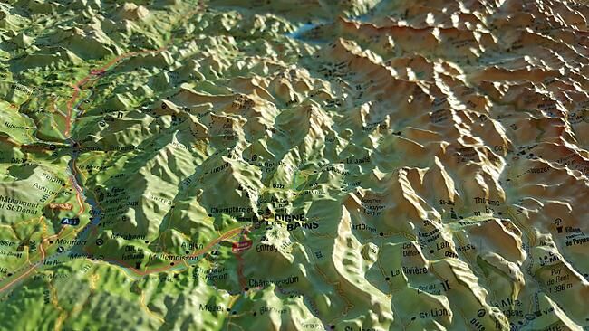 3D MAP - RELIEF ALPES DE HAUTE PROVENCE 61X41