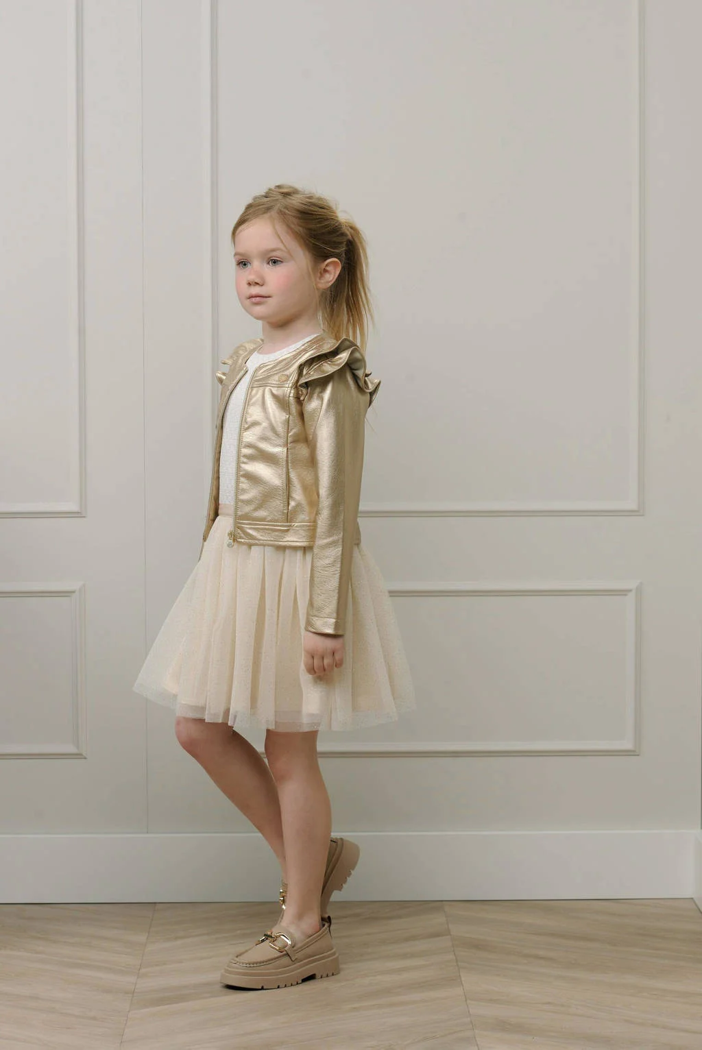 Le Chic A-lijn jurk SYMPHONY goud