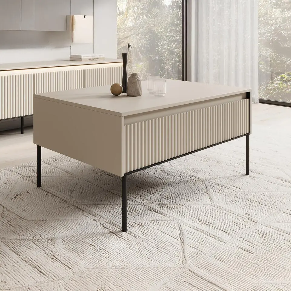 Meubella - Salontafel Timoteo - Beige - 100 cm